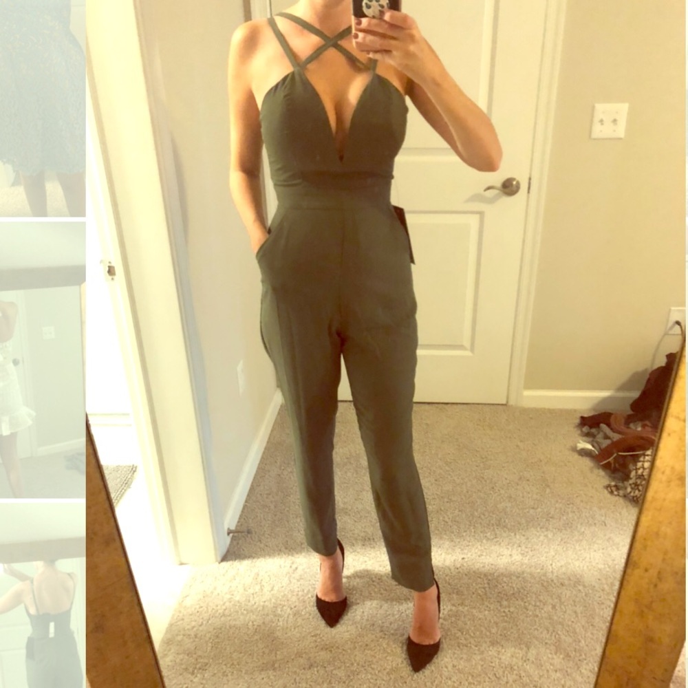 Bebe pocket pant jump suit